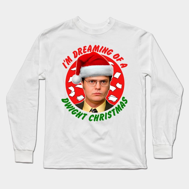 I'm Dreaming Of A Dwight Christmas Long Sleeve T-Shirt by darklordpug